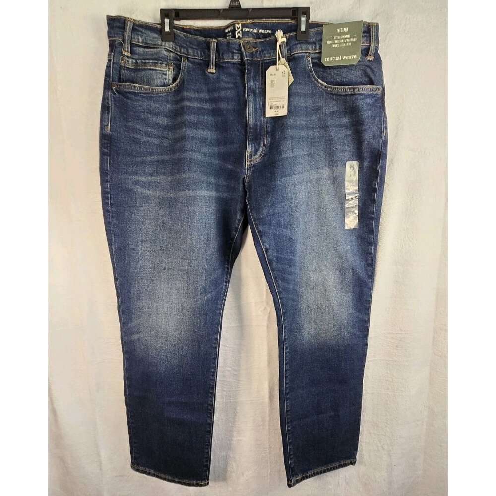 NWT Mutual Weave Men's Jeans - 48 x 30 - The Taper - Big & Tall Dark Tinted Blue
